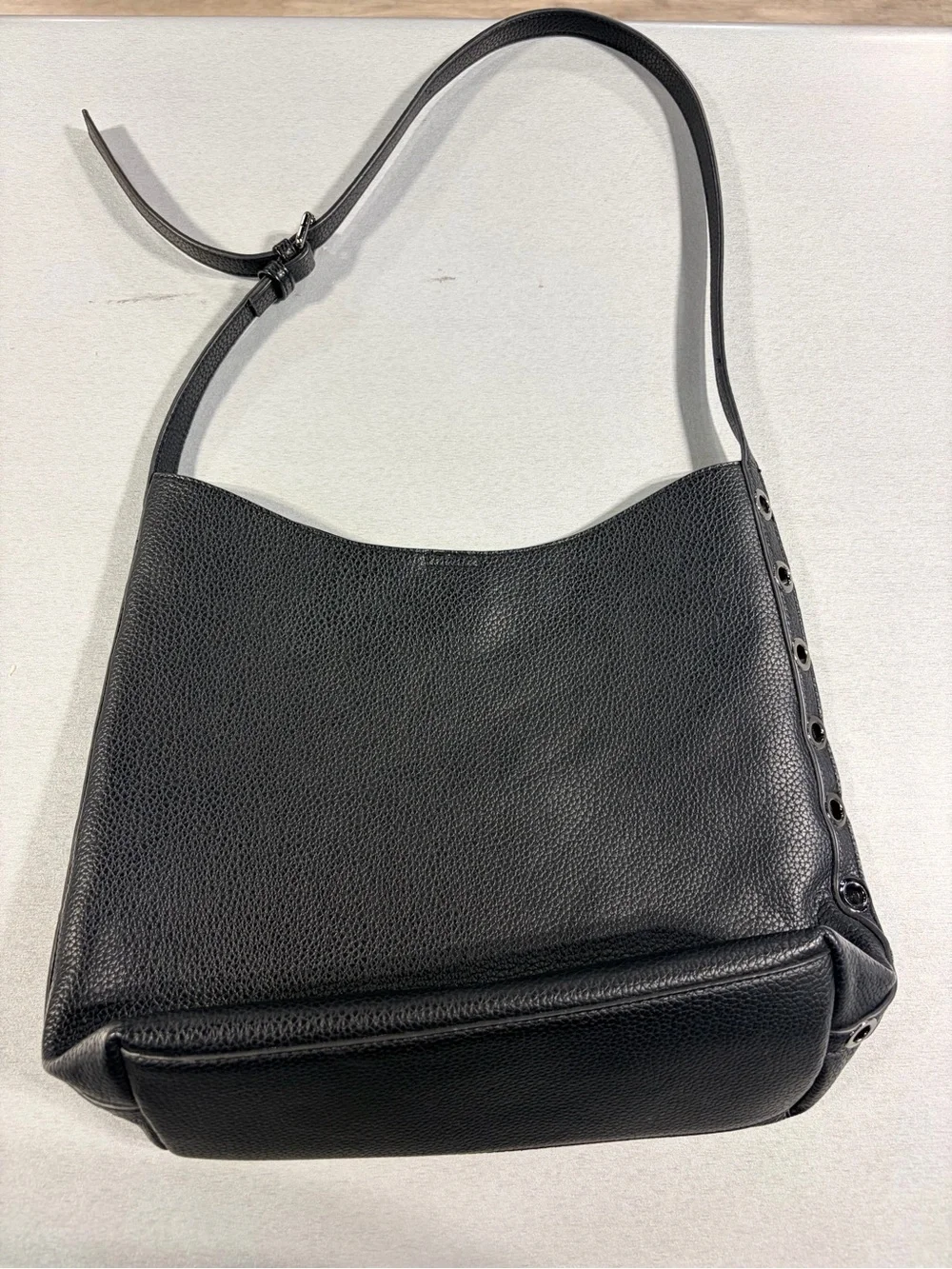 Sole Society Black Pebbled Shoulder Hobo Bag